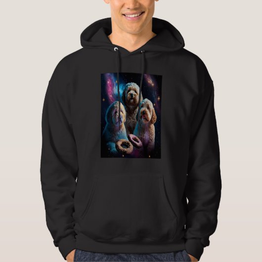 Goldendoodle In Space With Donuts Cute Doodle Boys Hoodie (Voorkant)