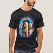 Goldendoodle In Space With Donuts Cute Doodle Boys T-shirt (Voorkant)