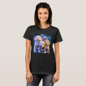 Goldendoodle In Space With Donuts Cute Doodle Boys T-shirt (Voorkant volledig)