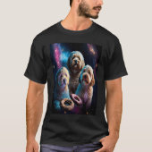 Goldendoodle In Space With Donuts Cute Doodle Boys T-shirt (Voorkant)