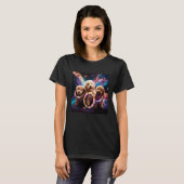 Goldendoodle In Space With Donuts Cute Doodle Boys T-shirt (Voorkant volledig)