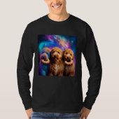 Goldendoodle In Space With Donuts Cute Doodle Boys T-shirt (Voorkant)