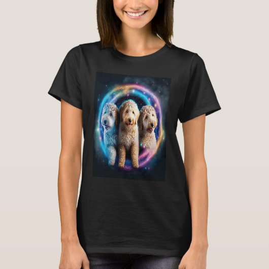 Goldendoodle In Space With Donuts Cute Doodle Boys T-shirt (Voorkant)