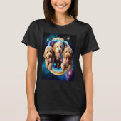 Goldendoodle In Space With Donuts Cute Doodle Boys T-shirt (Voorkant)