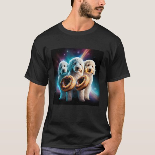 Goldendoodle In Space With Donuts Cute Doodle Boys T-shirt (Voorkant)