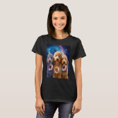 Goldendoodle In Space With Donuts Cute Doodle Boys T-shirt (Voorkant volledig)