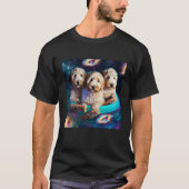 Goldendoodle In Space With Donuts Cute Doodle Boys T-shirt (Voorkant)