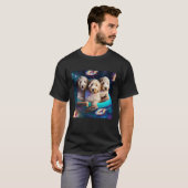Goldendoodle In Space With Donuts Cute Doodle Boys T-shirt (Voorkant volledig)