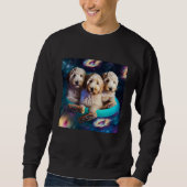 Goldendoodle In Space With Donuts Cute Doodle Boys Trui (Voorkant)