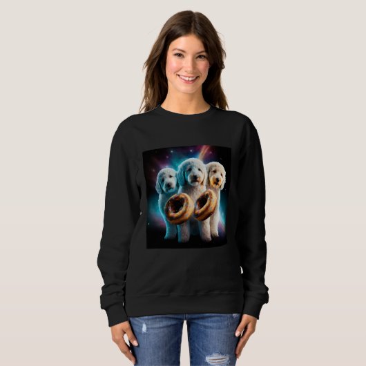 Goldendoodle In Space With Donuts Cute Doodle Boys Trui (Voorkant volledig)