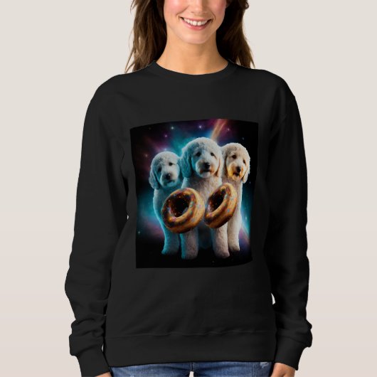 Goldendoodle In Space With Donuts Cute Doodle Boys Trui (Voorkant)