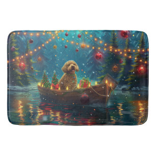 Goldendoodle Kerst Feestelijke reis Badmat