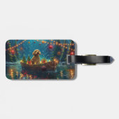 Goldendoodle Kerst Feestelijke reis Bagagelabel (Achterkant horizontaal)