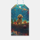 Goldendoodle Kerst Feestelijke reis Cadeaulabel (Voorkant)