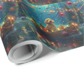 Goldendoodle Kerst Feestelijke reis Cadeaupapier (Rol Hoek)