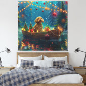 Goldendoodle Kerst Feestelijke reis Canvas Afdruk (Insitu (Slaapkamer))