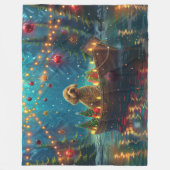 Goldendoodle Kerst Feestelijke reis Fleece Deken (Voorkant)