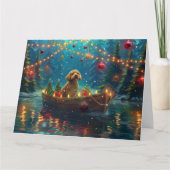 Goldendoodle Kerst Feestelijke reis Kaart (Voorkant)