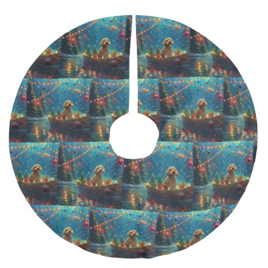 Goldendoodle Kerst Feestelijke reis Kerstboom Rok (Voorkant)