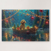 Goldendoodle Kerst Feestelijke reis Legpuzzel (Horizontaal)