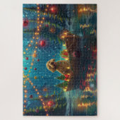 Goldendoodle Kerst Feestelijke reis Legpuzzel (Verticaal)