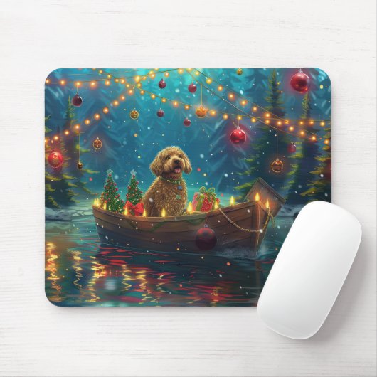 Goldendoodle Kerst Feestelijke reis Muismat (Met muis)
