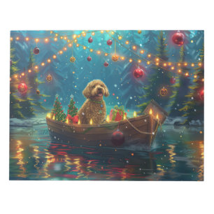 Goldendoodle Kerst Feestelijke reis Notitieblok