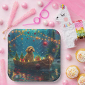 Goldendoodle Kerst Feestelijke reis Papieren Bordje (Feest)