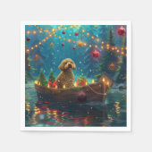 Goldendoodle Kerst Feestelijke reis Servet (Voorkant)