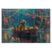 Goldendoodle Kerst Feestelijke reis Snijplank (Voorkant)