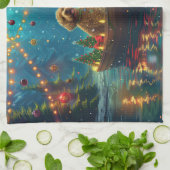 Goldendoodle Kerst Feestelijke reis Theedoek (Gevouwen)