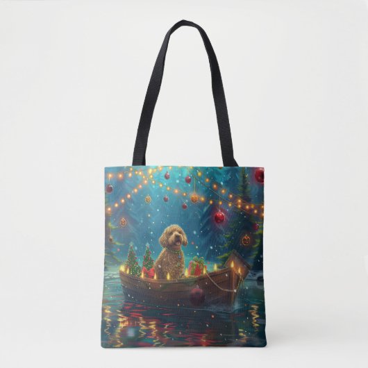 Goldendoodle Kerst Feestelijke reis Tote Bag (Voorkant)