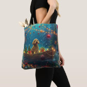 Goldendoodle Kerst Feestelijke reis Tote Bag (Dichtbij)