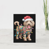 Goldendoodle Kerst Gouden Doodle Pyjama voor W Kaart (Voorkant)