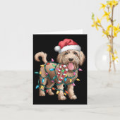Goldendoodle Kerst Gouden Doodle Pyjama voor W Kaart (Gele Bloem)