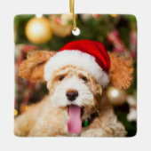 Goldendoodle Kerst Ornament Stone (Voorkant)