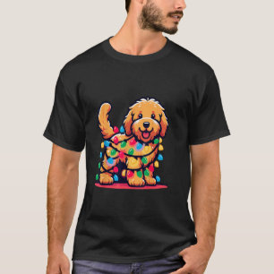 Goldendoodle Kerstboom Xmas Lights Gouden Doo T-shirt