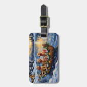 Goldendoodle Kerstboot Vakantie Bagagelabel (Voorkant verticaal)
