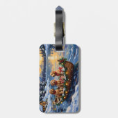 Goldendoodle Kerstboot Vakantie Bagagelabel (Achterkant verticaal)