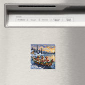 Goldendoodle Kerstboot Vakantie Magneet (Insitu (Vaatwasser))