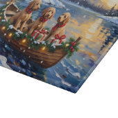 Goldendoodle Kerstboot Vakantie Snijplank (Hoek)
