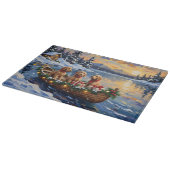 Goldendoodle Kerstboot Vakantie Snijplank (Hoek)