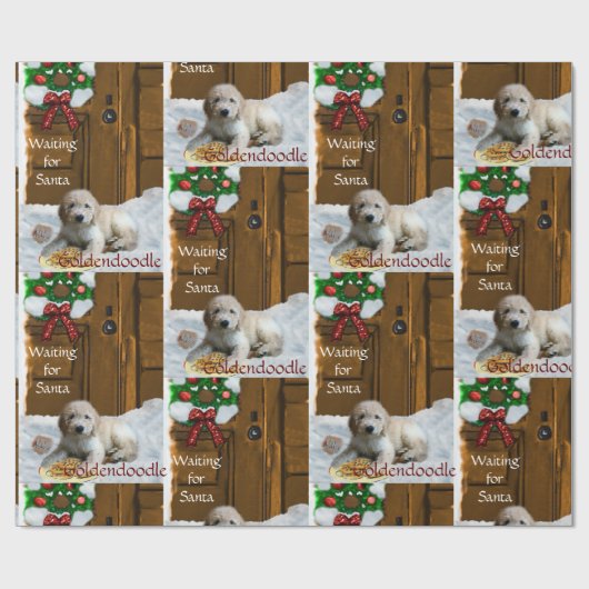 Goldendoodle kerstcadeaus cadeaupapier (Vlak)
