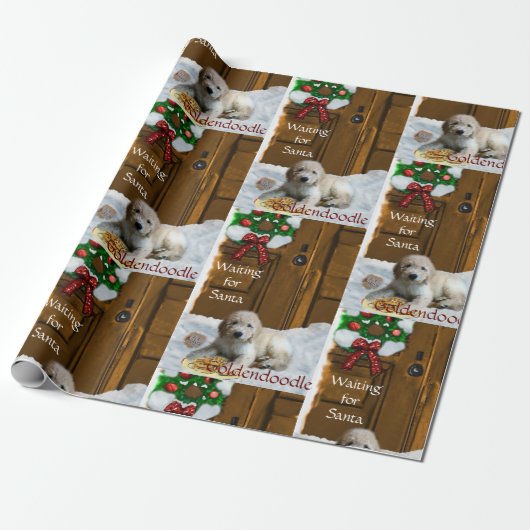 Goldendoodle kerstcadeaus cadeaupapier (Uitgerold)