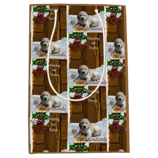 Goldendoodle kerstcadeaus medium cadeauzakje (Voorkant)