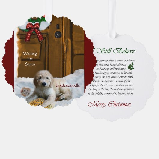 Goldendoodle kerstcadeaus ornament kaart (Voorkant / Achterkant)
