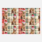 Goldendoodle Kersthond Red Holiday Plaid Inpakpapier Vel (Voorkant 3)