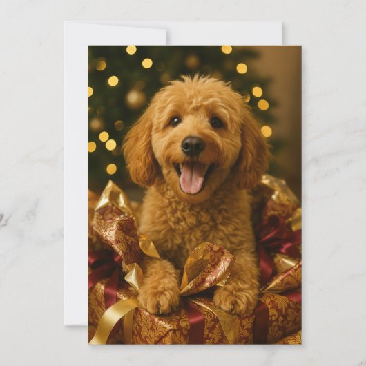 Goldendoodle Kerstkaart Kaart (Voorkant)