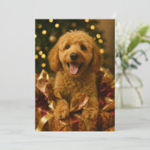 Goldendoodle Kerstkaart Kaart (Staand voorkant)