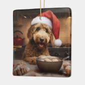 Goldendoodle Kerstkoekjes Feestelijke vakantie Keramisch Ornament (Links)